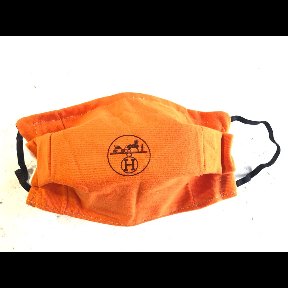 Handmade face mask with authentic Hermes Dust Bag